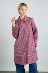 Reversible Gingham Trench Coat with Bow