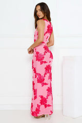 Vibe To It Mesh Maxi Dress Flowy Ethereal Embroidered