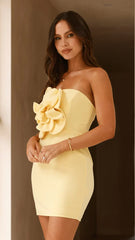 Sunshine Yellow Strapless Mini Dress