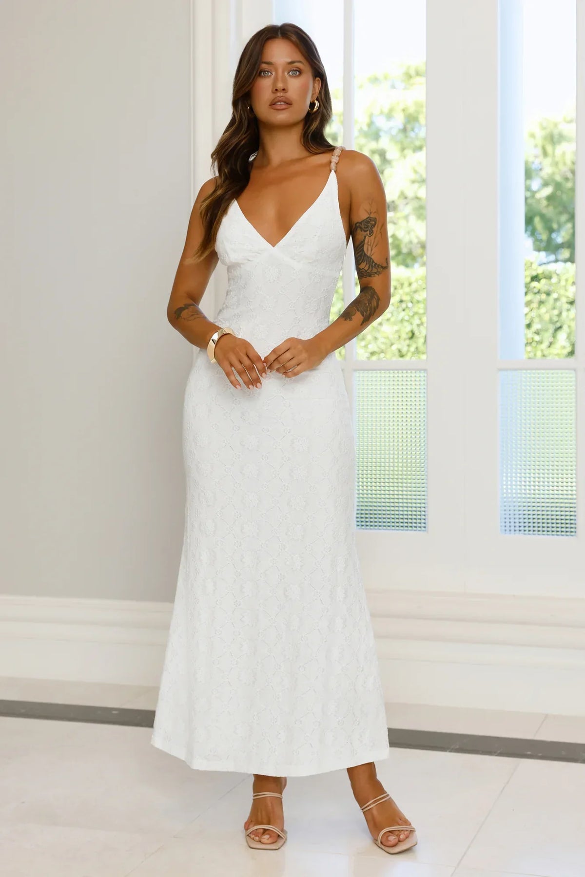 You Got This Maxi Dress Flowy Silhouette Beaded Straps
