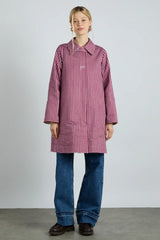 Reversible Gingham Trench Coat with Bow