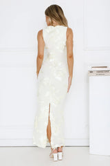 Vibe To It Mesh Maxi Dress Flowy Ethereal Embroidered