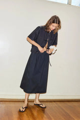 The Tied Up Shirt Black Oversized Box Fit