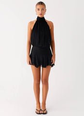 Willow Chiffon Mini Dress Black