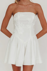 Strapless Basque Waist Mini Dress