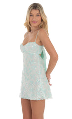 Sequin Embroidered Babydoll Dress