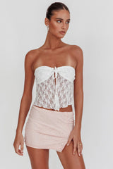 Strapless Lace Top White Romance