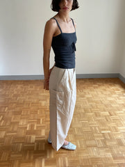 Gathered Pocket Wide Leg Trouser