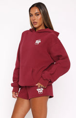 Oversized Hoodie In Burgundy