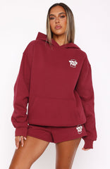 Oversized Hoodie In Burgundy